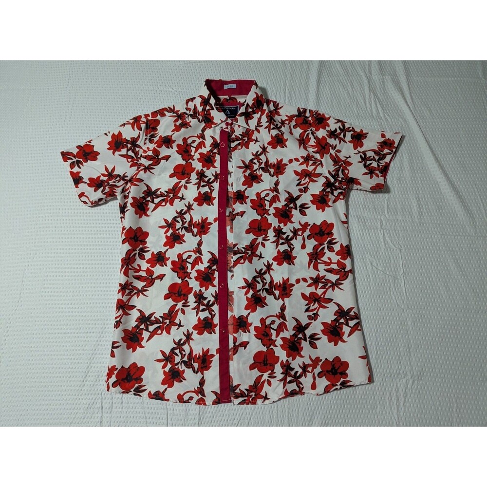 Above Man Men's Floral Short Sleeve (Large) Button Up Shirt